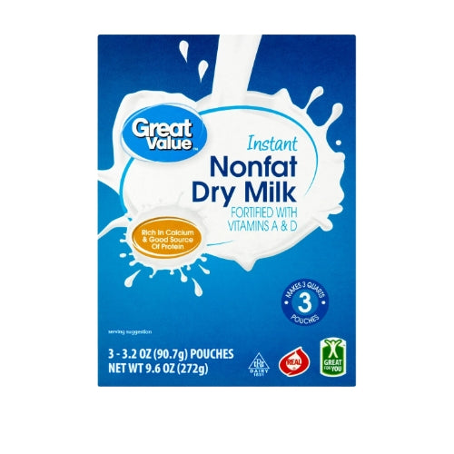 Great Value "Nonfat Dry Milk 3pk powder mix