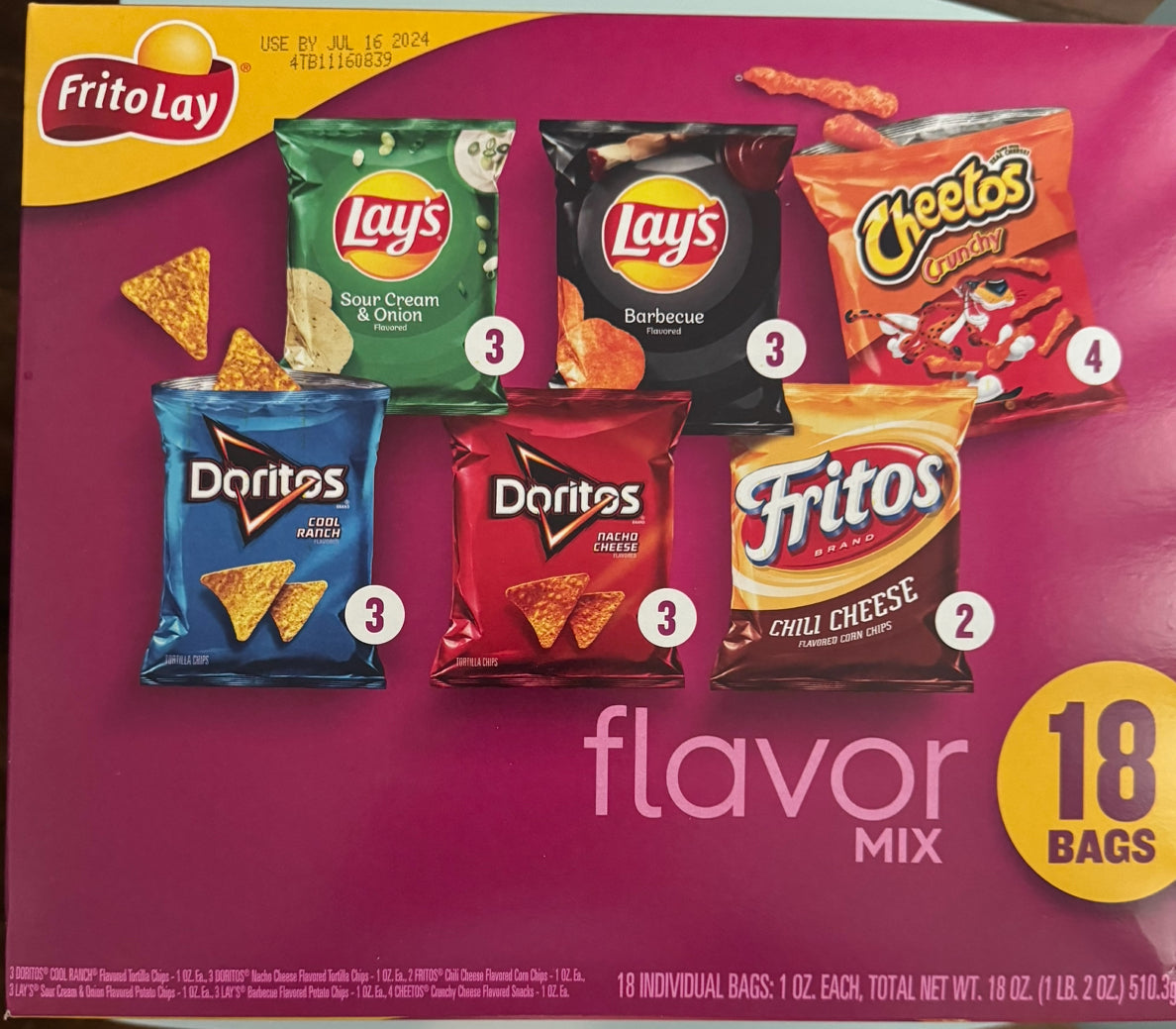 Frito Lay Flavor Mix 18 Ct Two Of All Bosses