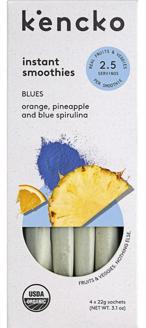Kencko Blues Organic Instant Fruit & Veggie Smoothies Powdered Drink 4x,2.5 servings per pack./78oz