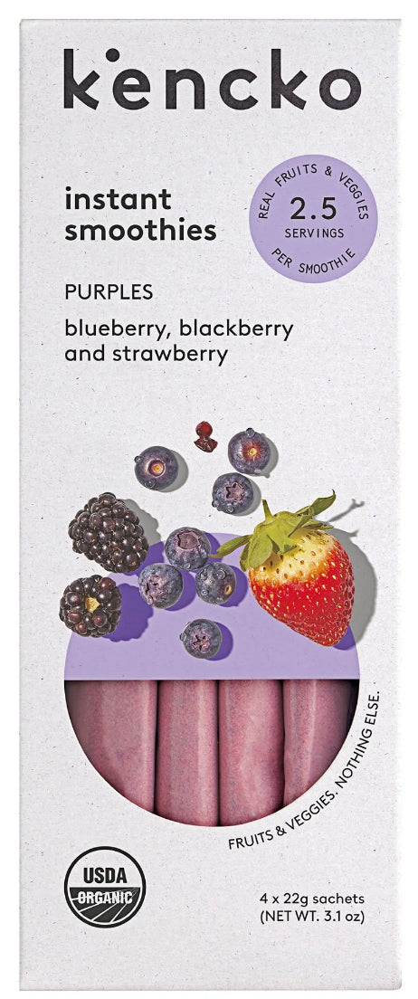 Kencko Purples Organic Instant Fruit & Veggie Smoothies powdered drink mix 4x.2.5 servings per pouch/78oz
