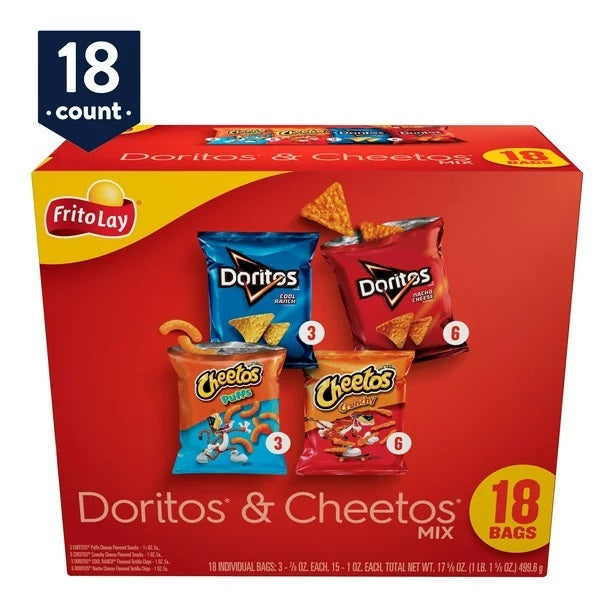 Frito Lay Variety Pack Doritos & Cheetos mix 18ct