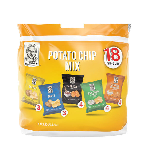 J Higgs Potato Chip Snack Pack 18 ct
