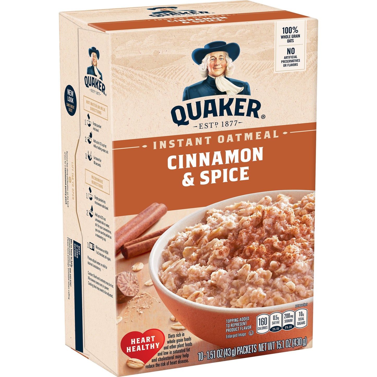 Quaker "Cinnamon & Spice" Instant Oatmeal 8ct./ 12.1oz