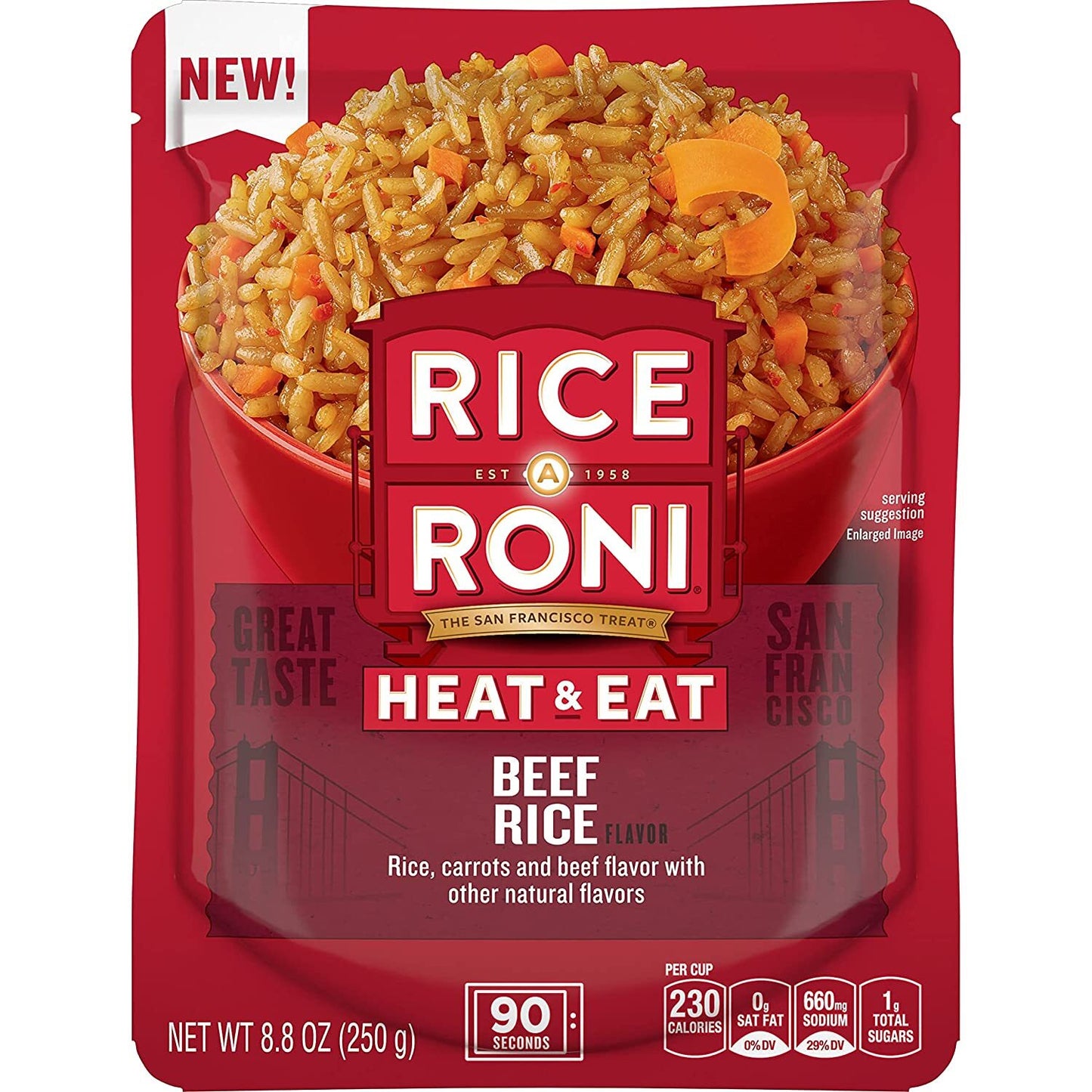 Rice-a -Roni Heat & Eat Rice Microwavable Pouch"Beef"