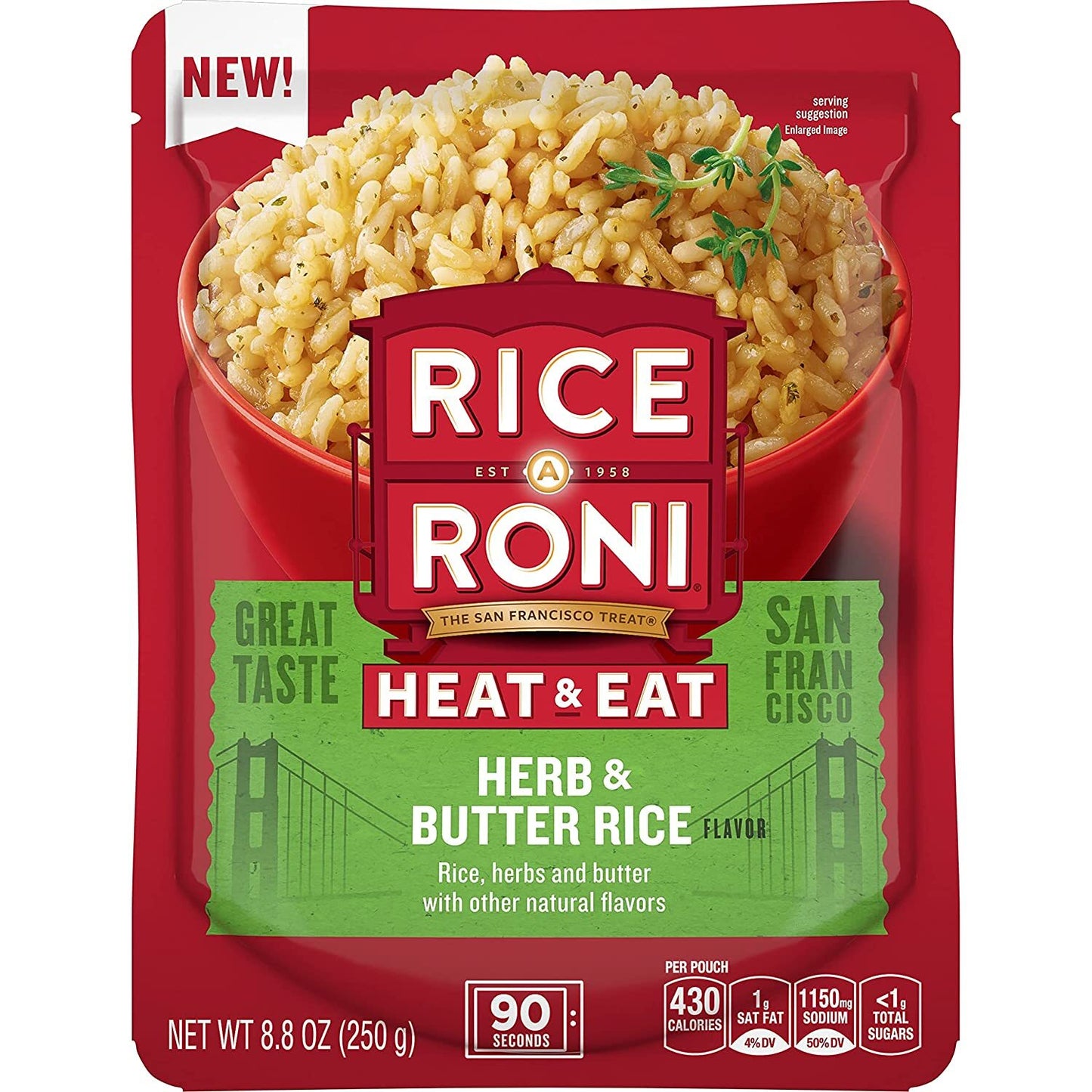 Rice-a- Roni Heat & Eat Microwavable Rice Pouch"Herb & Butter"
