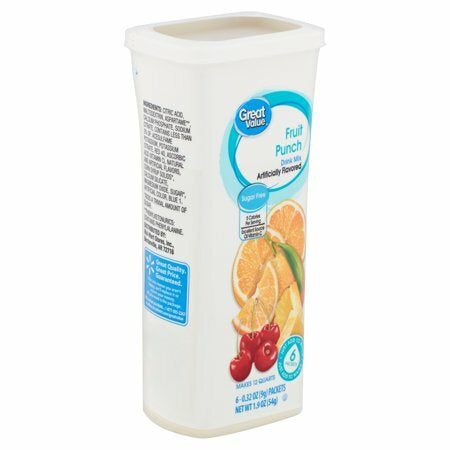 Great Value Fruit Punch Drink Mix 6ct.