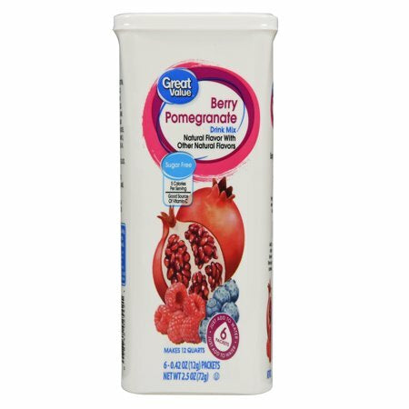 Great Value Berry Pomegranate Drink mix 6ct. (add 2qts water)