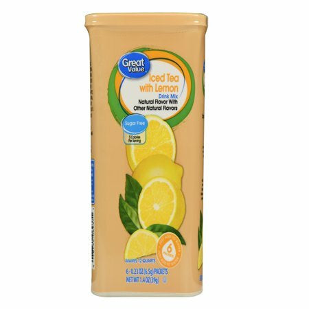 Great Value Iced Tea/Lemon Drink Mix 6ct.
