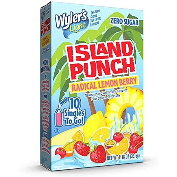 Wylers Light 8ct.(add to 16.9oz water) Island Punch Radical Lemon Berry 1.18oz