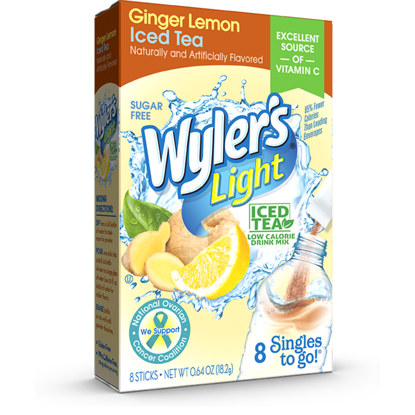 Wylers Light 8ct.(add to 16.9oz water) Ginger Lemon..64oz
