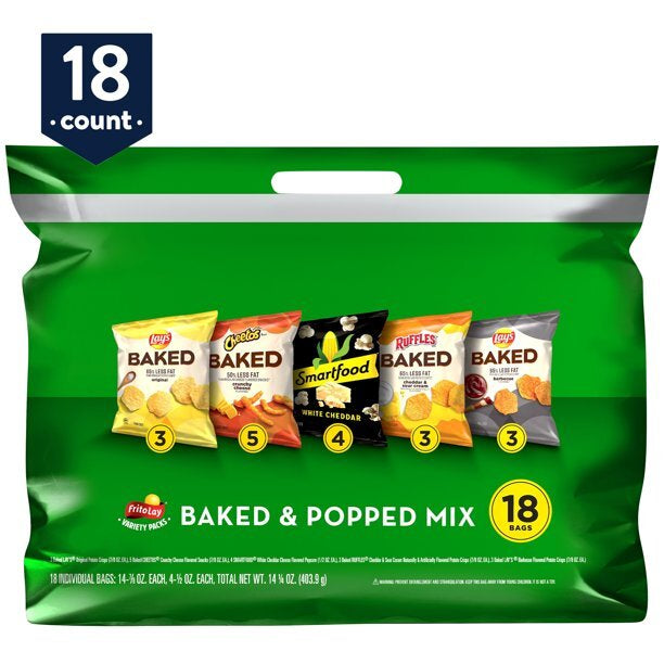 Frito Lay Variety Pack " Baked & Popped 18ct./15oz