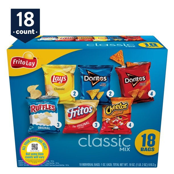 Frito Lay Variety Pack " Classic Mix" 18ct./18oz