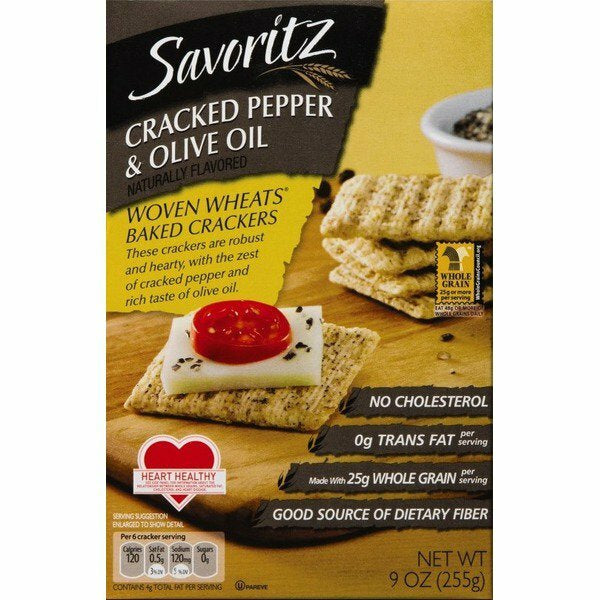 Savoritz Crackers" Cracked Pepper Woven Wheat "9oz