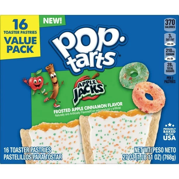 Pop Tarts " Frosted Apple Jack" (seasonal may substitute) 16ct./27oz