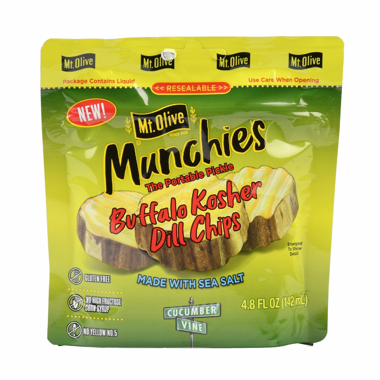 MT. Olive Munchies Pickle Pouches "Buffalo Kosher Dill Chips(small pouch)
