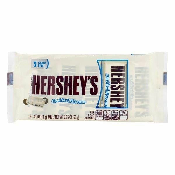 Snack Size candy "Hershey's Cookie's & Creme 5ct./2.5oz