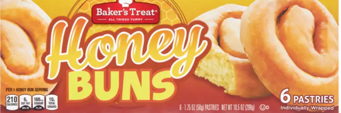 Bakers Treat " Glazed Honey Buns" 6ct./10.5oz