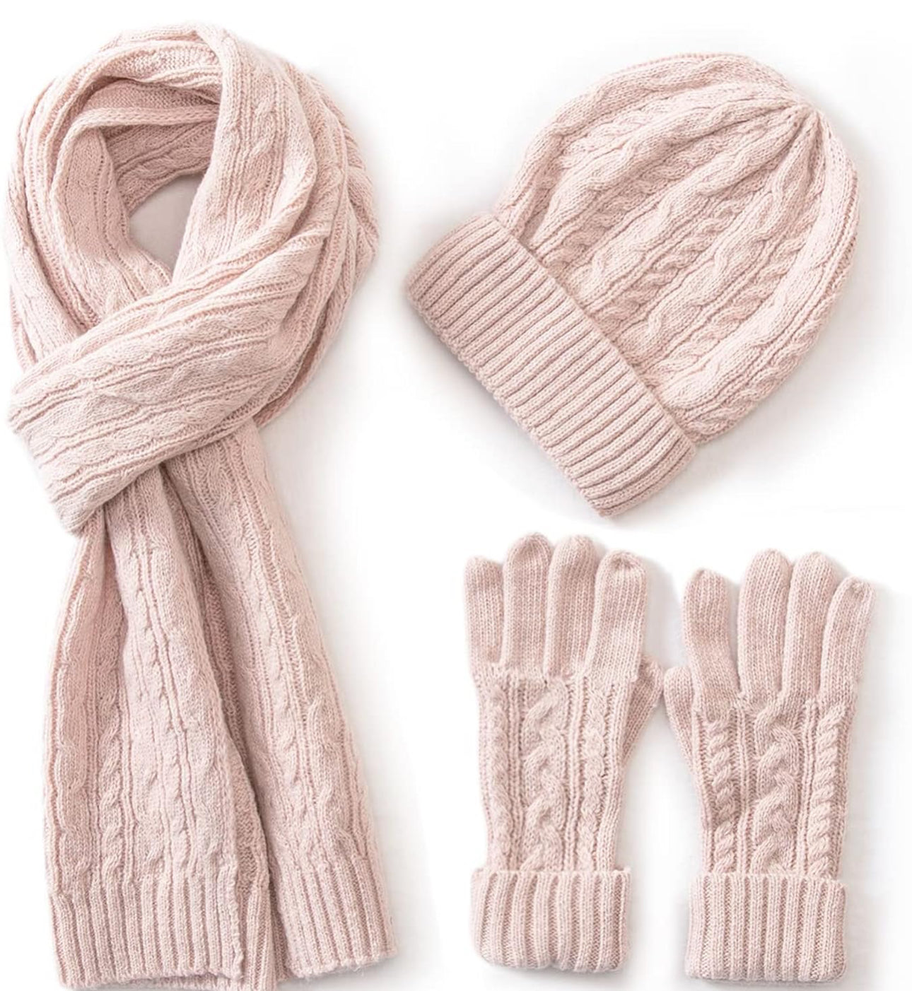 3 in 1 Wool; Hat, gloves & scarf set