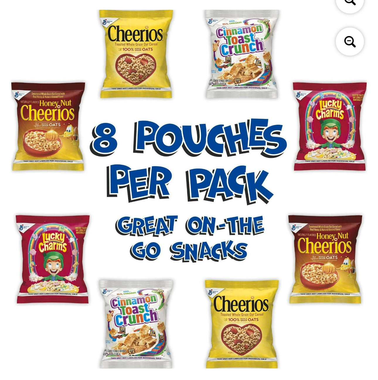 General Mills Breakfast Cereal Variety Pack ; single serve 9.74oz