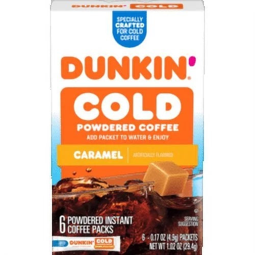Dunkin Cold Powdered Coffee Caramel 6ct