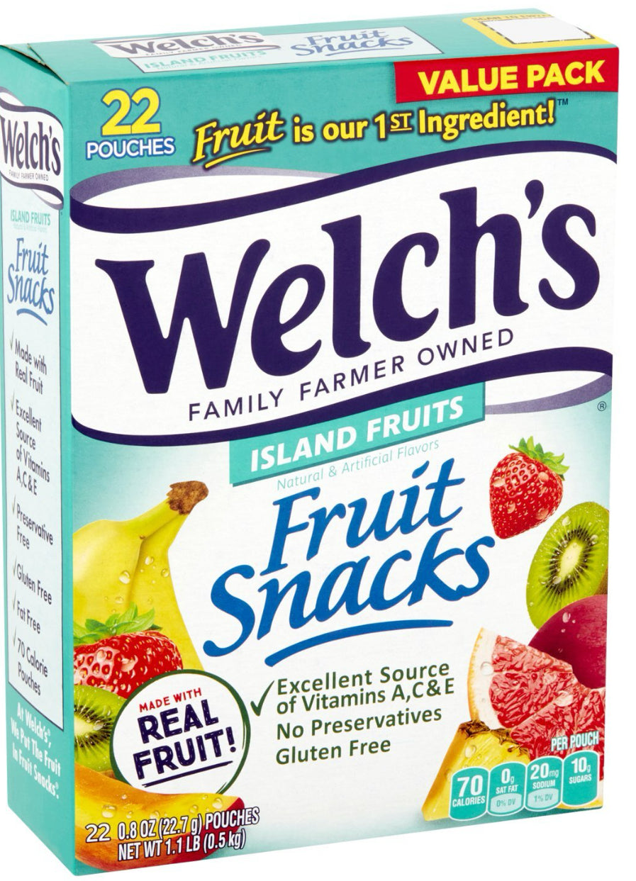 Welches fruit snacks “ Island Fruits”22 pouchess