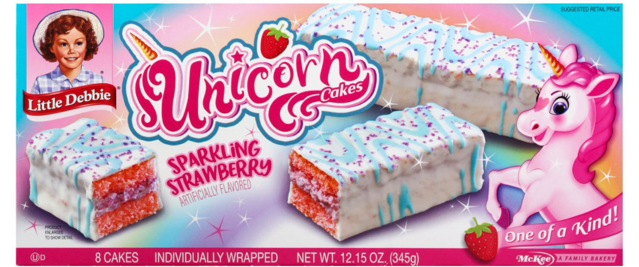 Little Debbie’s Unicorn strawberry cakes