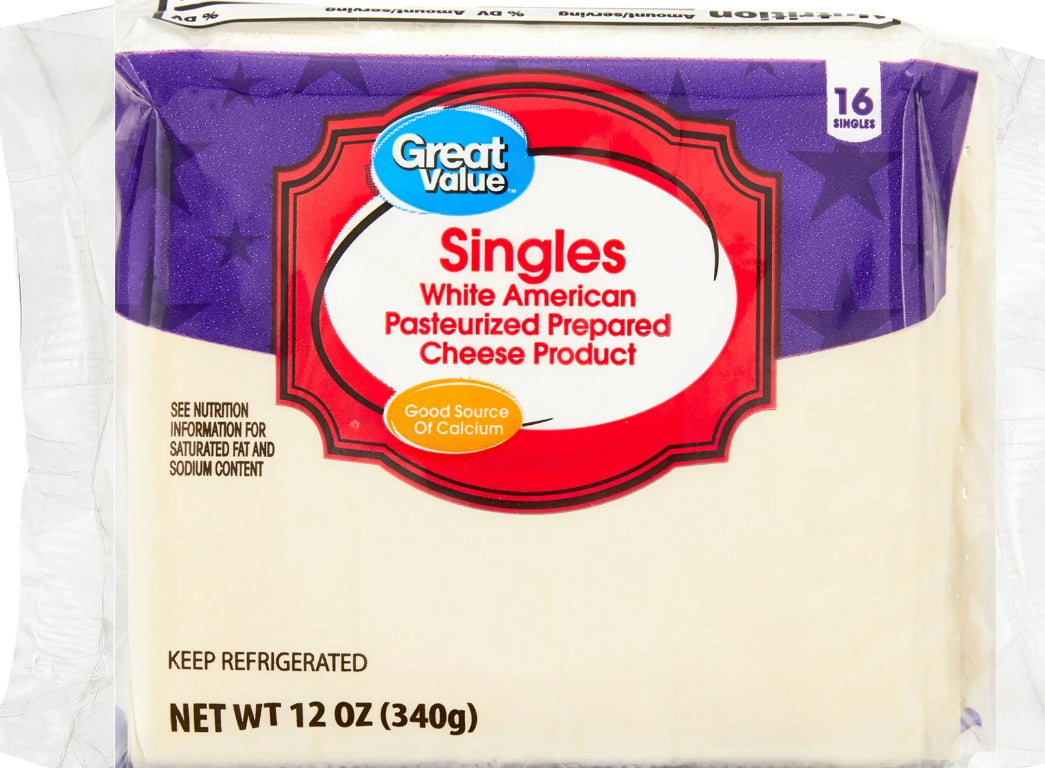 Great Value White American Cheese 16 ct