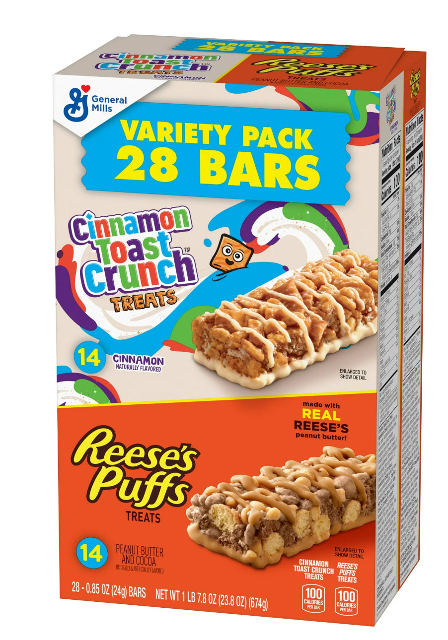 Soft Baked Bars Variety 28ct. Cinnamon Toast Crunch/Reese’s Puffs