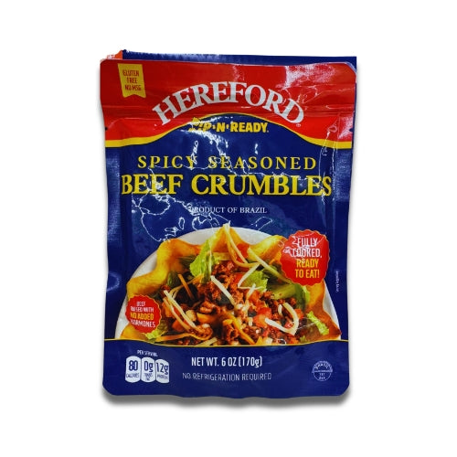 Hereford Rip n- Ready "Spicy seasoned Beef Crumbles