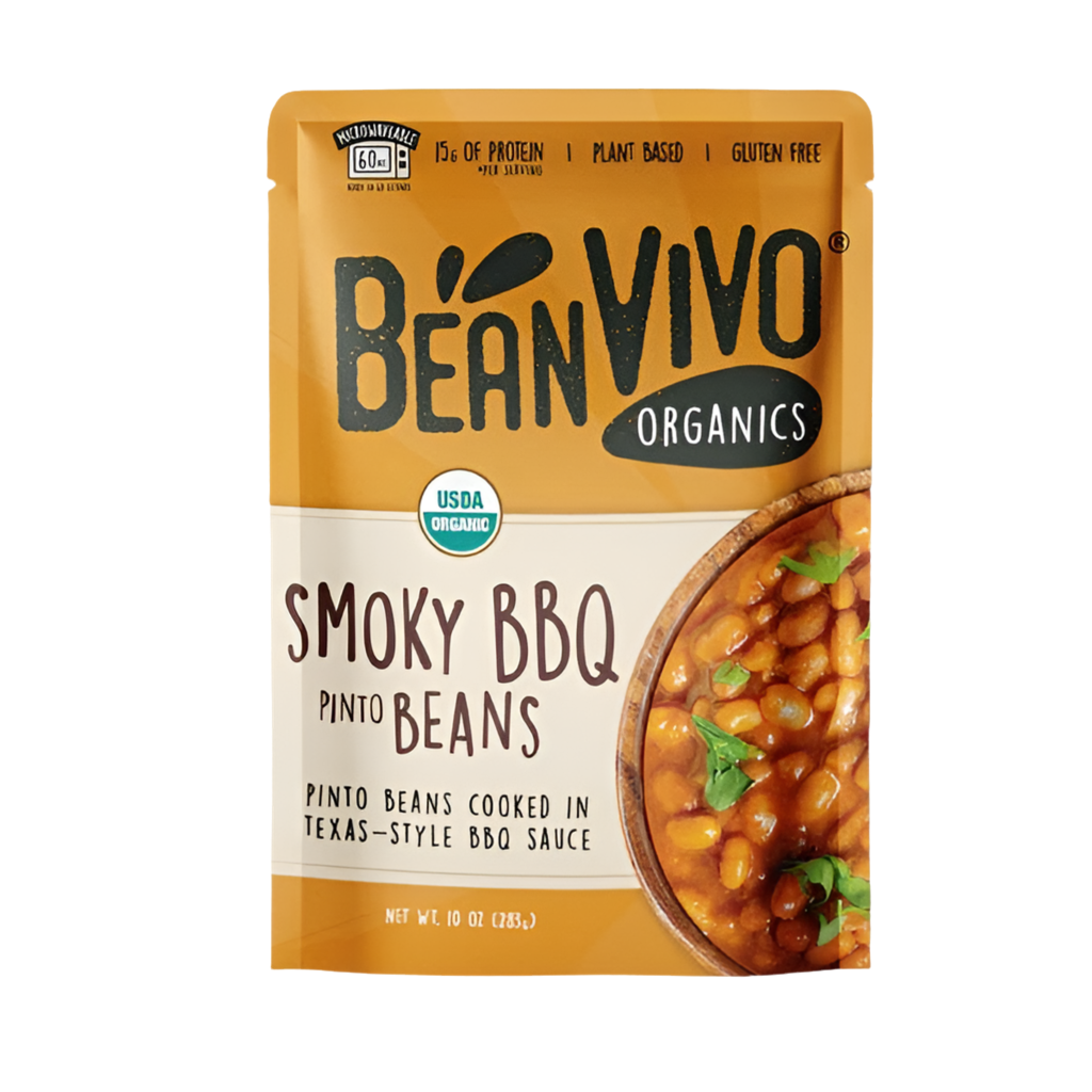 Bean Vivo Organic Bean Pouches" Smoky BBQ Pinto Beans"