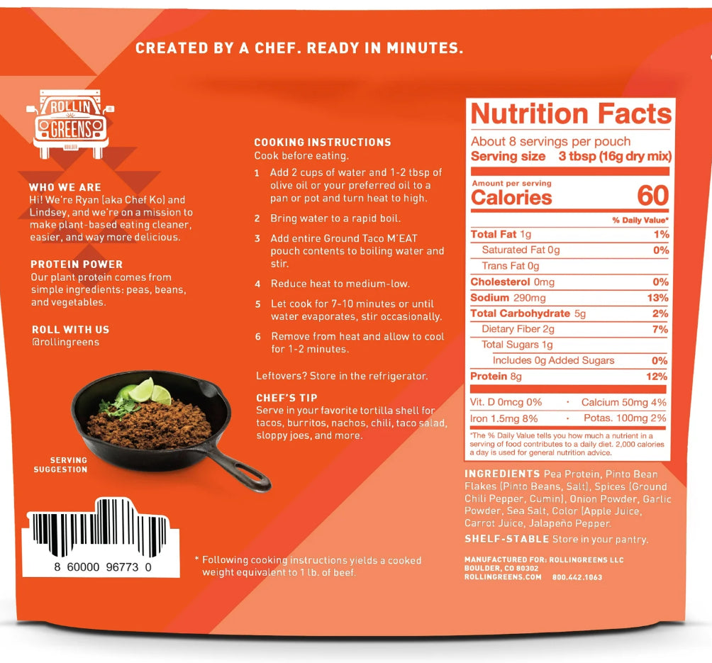 Ground taco meat(Plant Based)