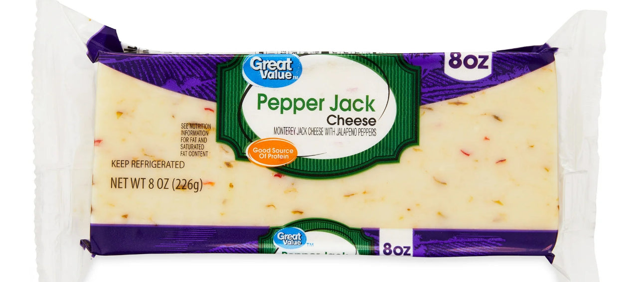 Great Value Pepper Jack cheese block