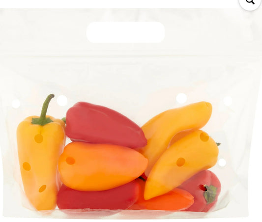 Fresh organic mini sweet peppers