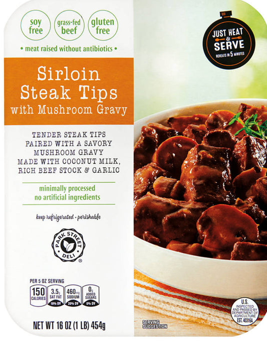 Park Street Deli Sirloin Steak tips w/mushroom gravy