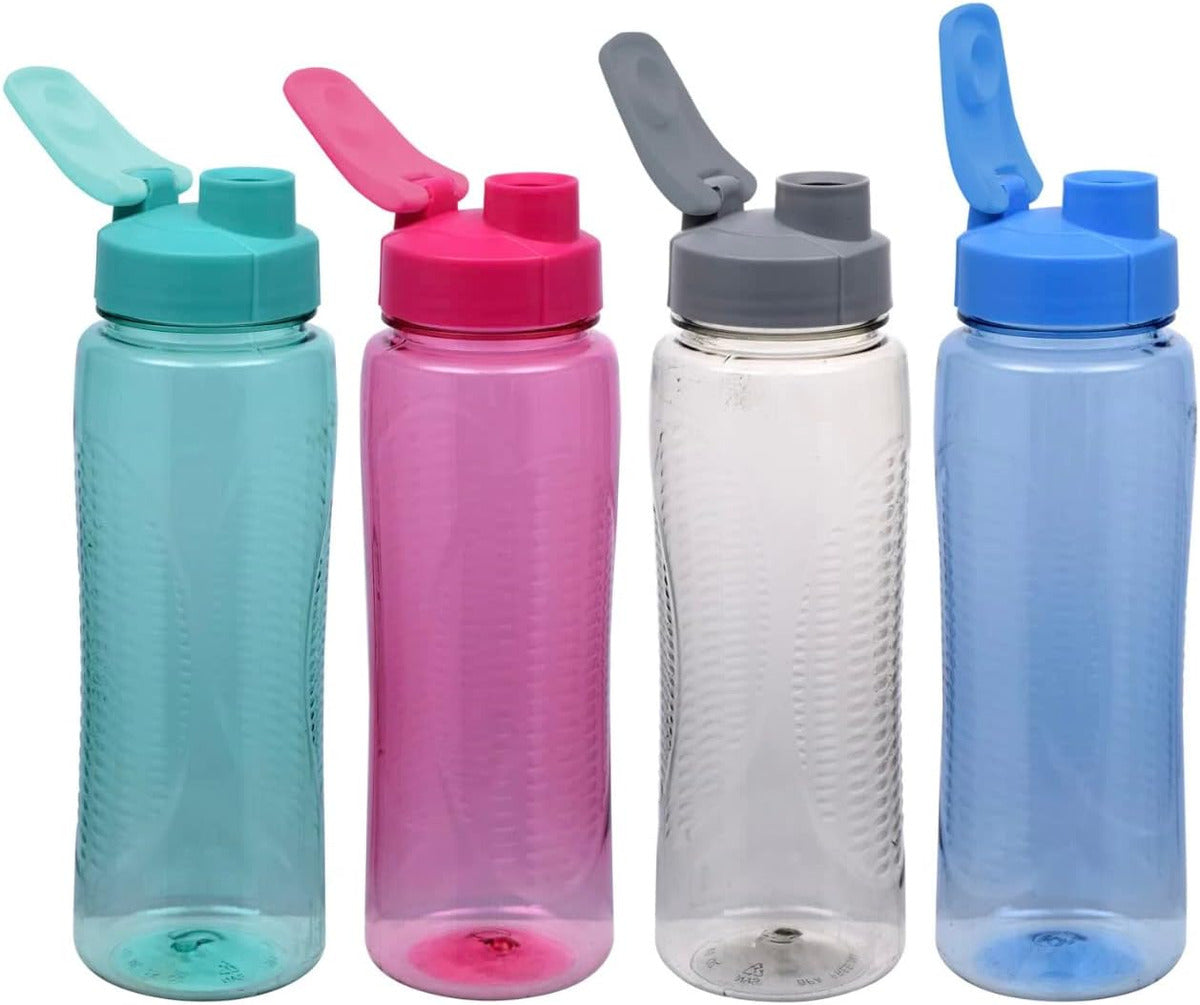 Colorful Plastic Water Bottles With Flip Top Lids 14 oz