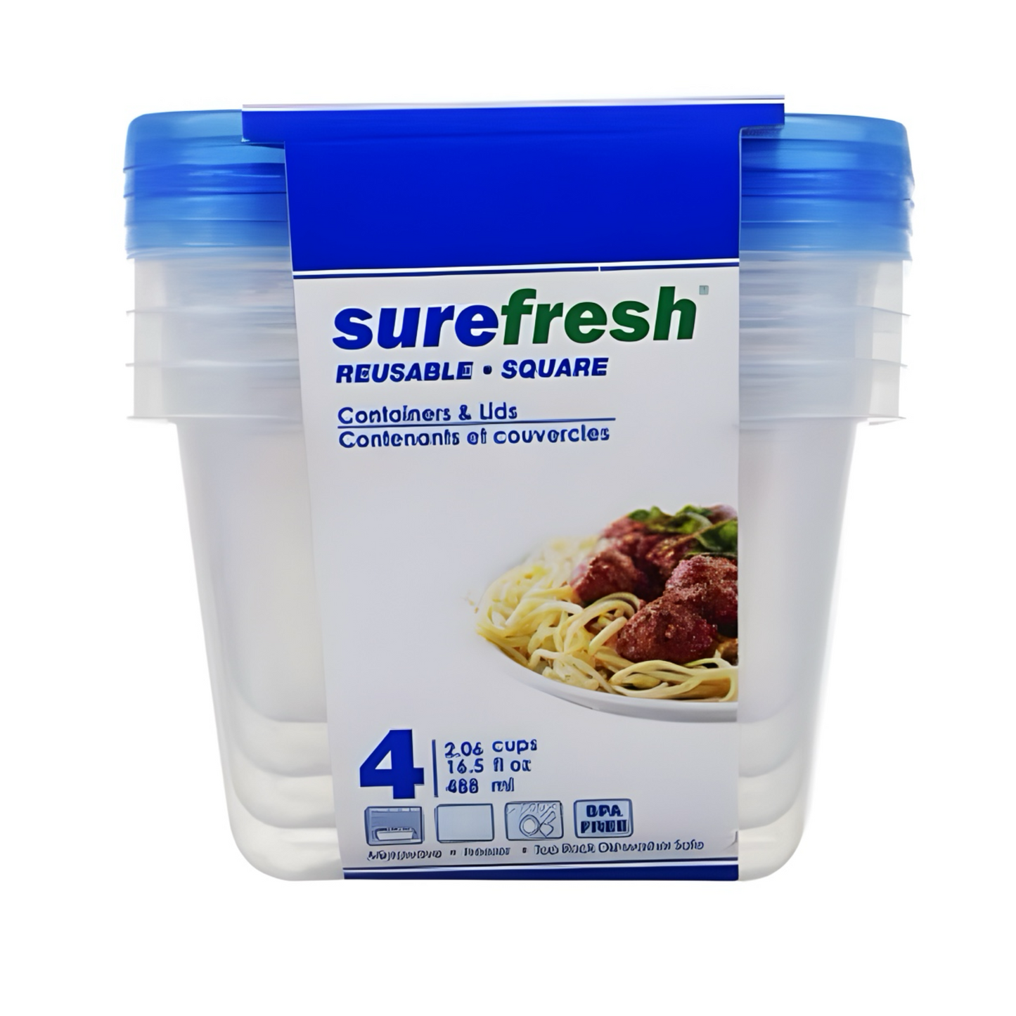 Surefresh Round Containers With Lids 4Pk