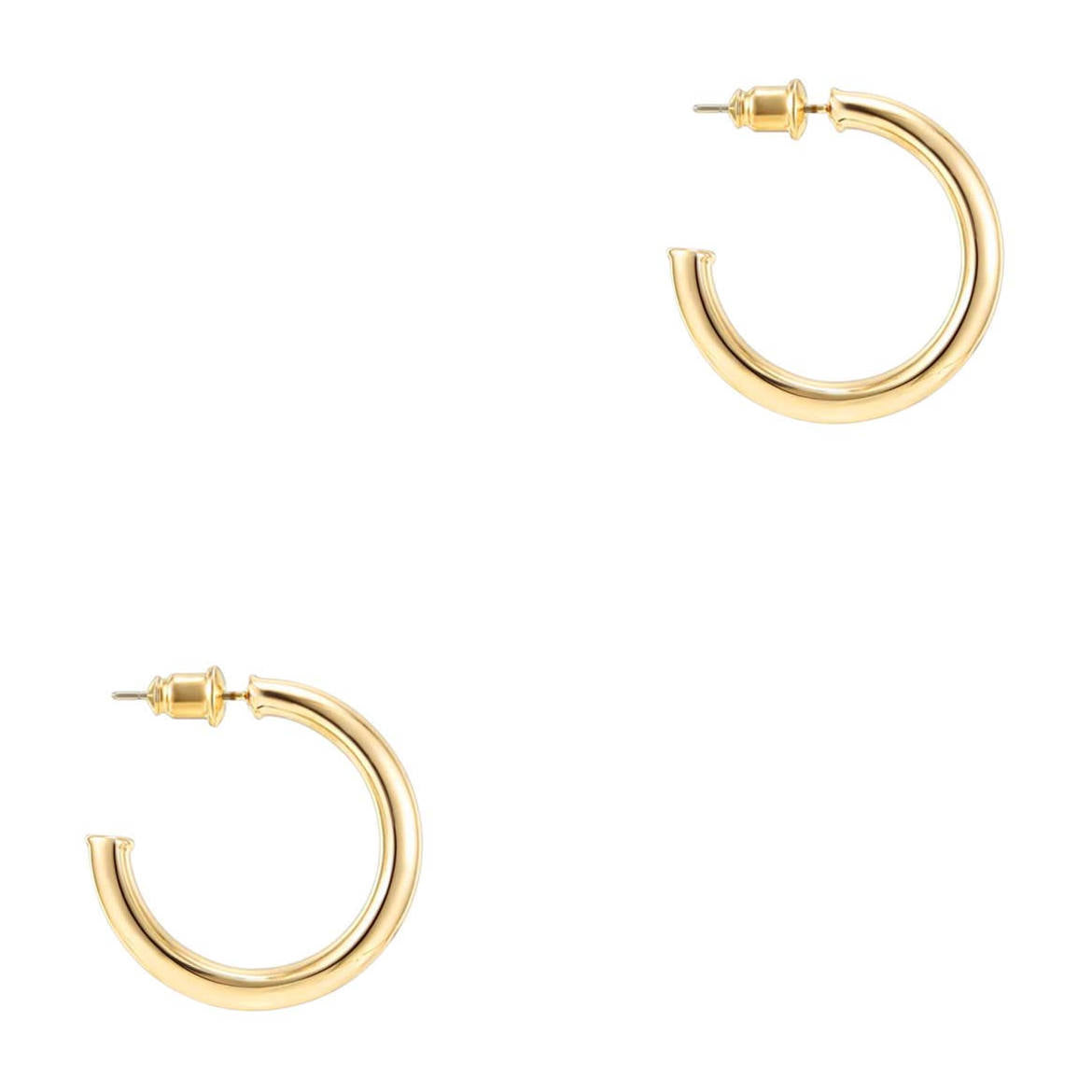 PAVOI Stainless Steel Hoop Earrings 14k Gold Plated