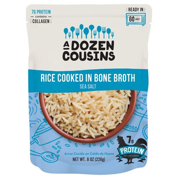 A Dozens Cousin Rice Cooked in Bone Broth; "Sea Salt"