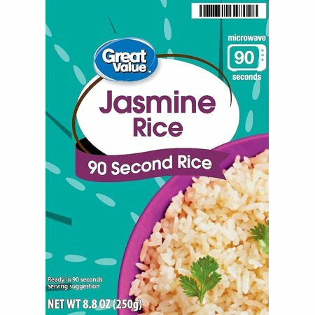 Great Value 90 Second Rice Microwave Pouches"Jasmine Rice"