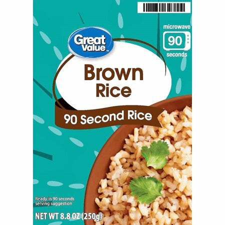 Great Value 90 Second Rice Microwave Pouches"Brown Rice"