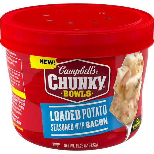 Campbell"s Chunky Microwavable Soup " Loaded Potatoes seasoned w/ bacon