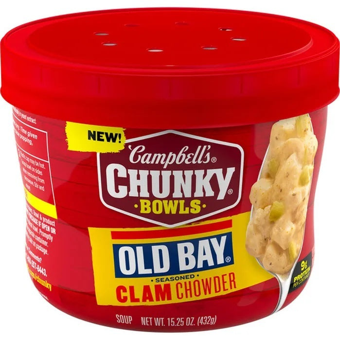 Campbell"s Chunky Microwavable Soup " Old Bay Clam Chowder"