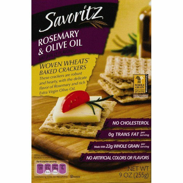 Savoritz Rosemary Olive Oil Woven Wheat Crackers 9oz