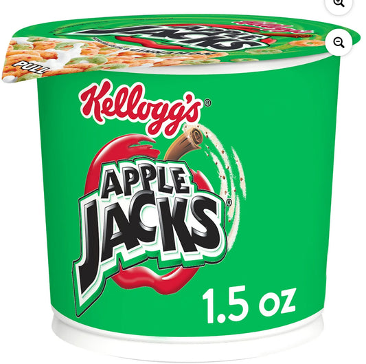 Kellogg Apple Jacks Breakfast Cereal Cup 1.5oz