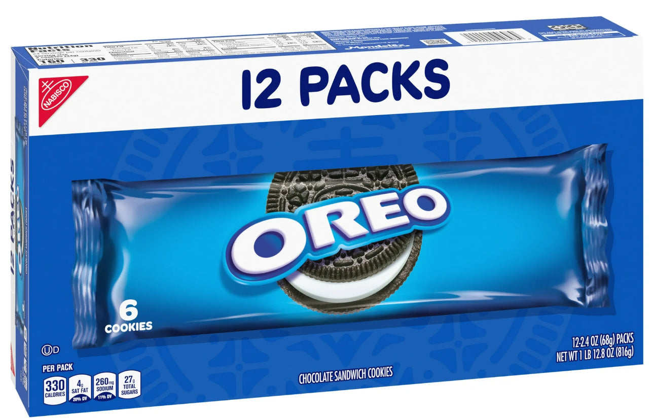 Oreo chocolate sandwich cookies (12 )snack packs