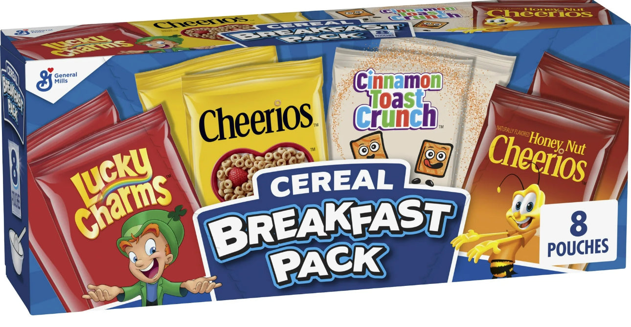 General Mills Breakfast  Cereal Variety Pack ; single serve 9.74oz