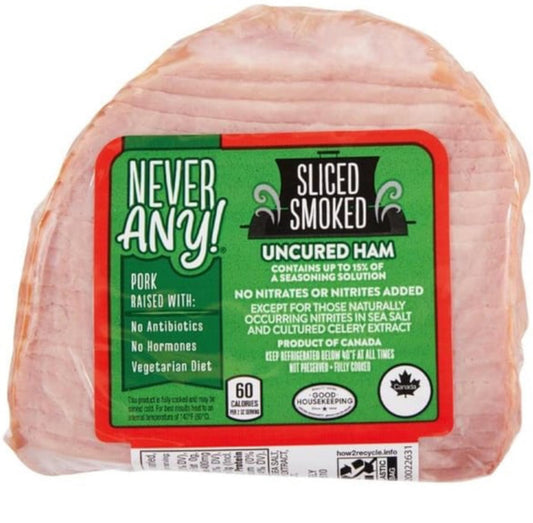 Never Any sliced”Honey Smoked “ uncurled Ham 2lbs