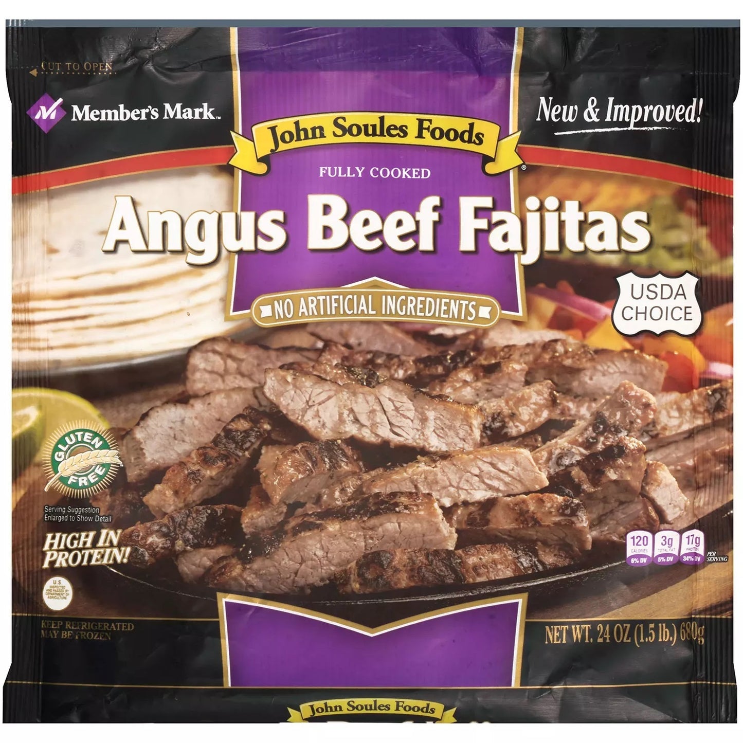 John Soules Meat Strips Angus Beef Fajitas 24oz