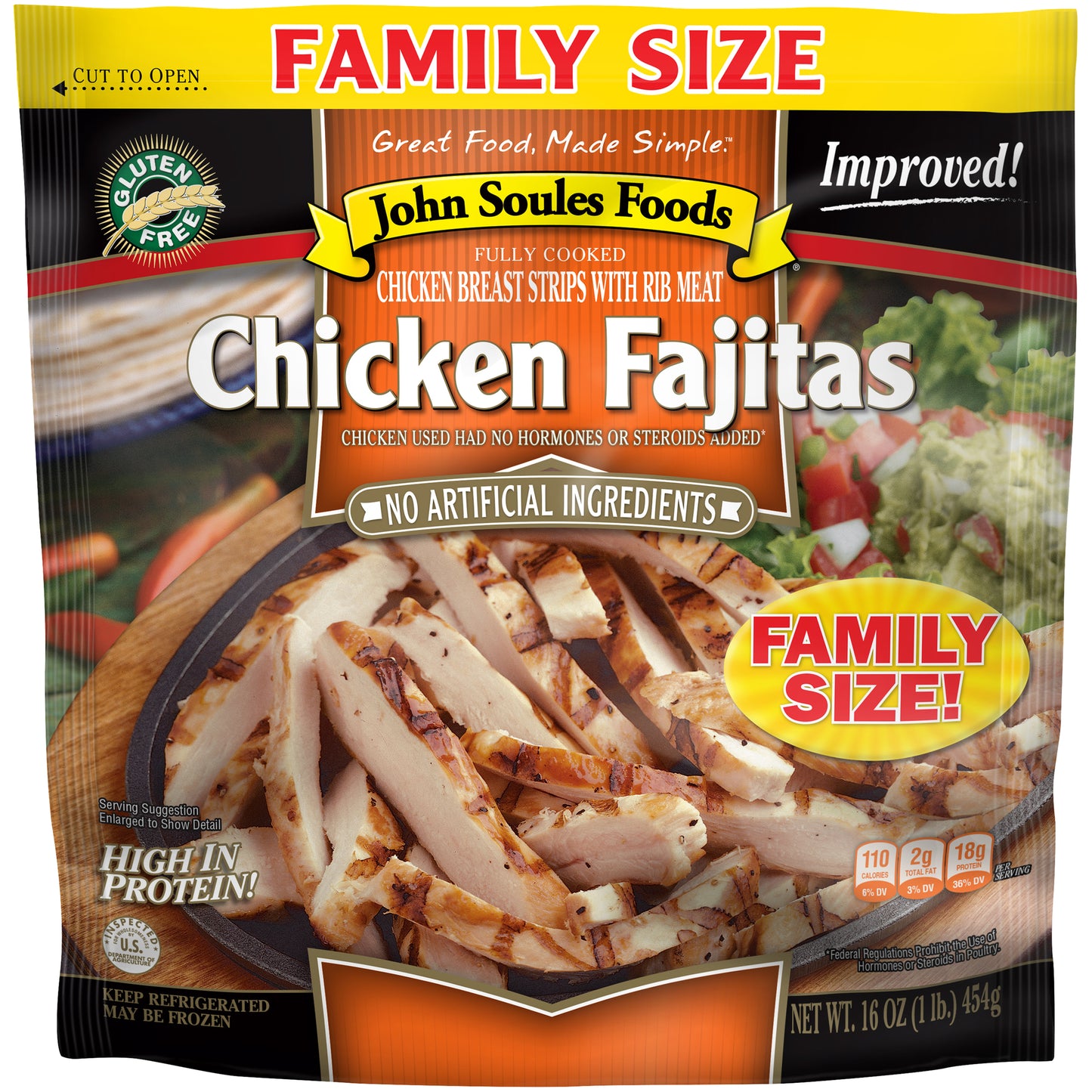 John Soules Meat strips Chicken Fajitas(family size)16oz