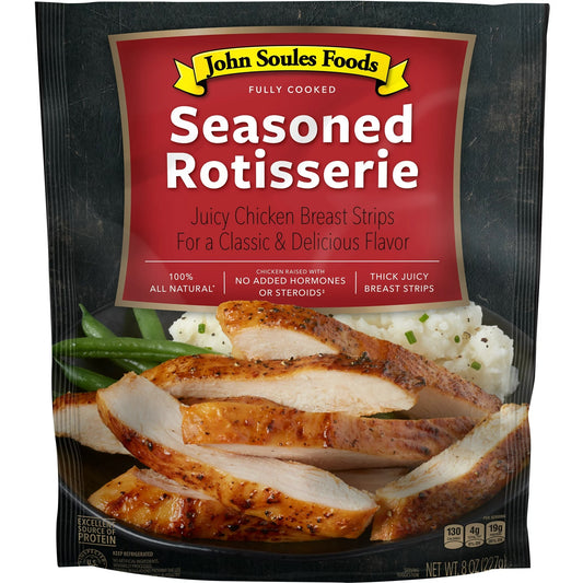 John Soules Meat Strips Rotisserie Seasoned Chicken 8oz